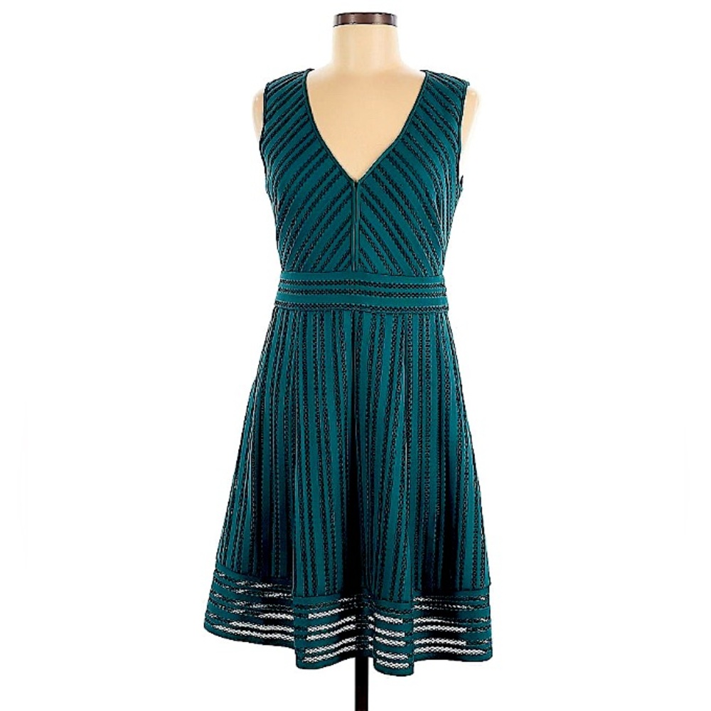 J.Crew cocktail dress teal v neck sz 2